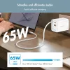 LogiLink USB-A/C įkroviklis 65 W GaN 3 prievadų baltas su USB-C laidu