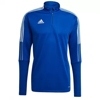 adidas Tiro 21 treniruočių viršutinė dalis vyrams Team Royal Blue/White ilgomis rankovėmis su ketvirčio užtrauktuku XL