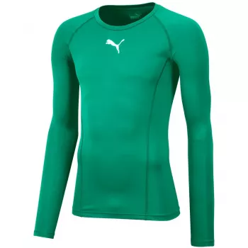 Puma Liga Baselayer Tee LS ilgomis rankovėmis vyriški kompresiniai marškinėliai, Pepper Green