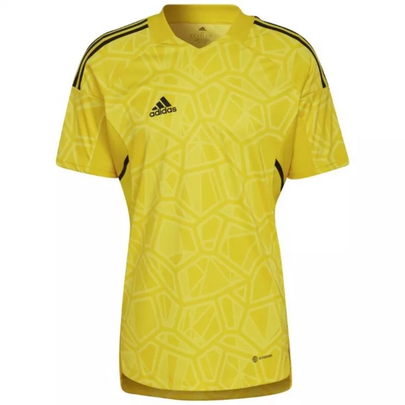 adidas Condivo 22 vartininko marškinėliai trumpomis rankovėmis vyrams saulės geltoni HF0138