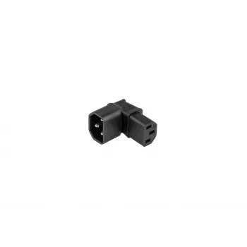 Kabelmeister IEC C14 į C13 kampuotas maitinimo adapteris, 10A 250V, juodas