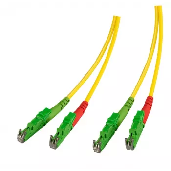 EFB Elektronik O0933.30 E2000/APC į E2000/APC vienmodis dvigubas šviesolaidžio kabelis, OS2, 2 m, LSZH, geltonas
