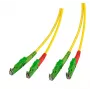 EFB Elektronik O0933.30 E2000/APC į E2000/APC vienmodis dvigubas šviesolaidžio kabelis, OS2, 2 m, LSZH, geltonas