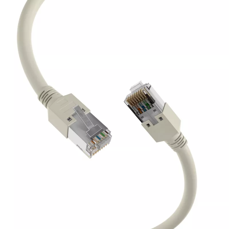 EFB Elektronik K8452.50 RJ45 komutacinis kabelis Cat.5e F/UTP LSZH, Draka UC300 TM11, 4x2 x AWG26/7, auksuoti kontaktai, 50 m, pilkas