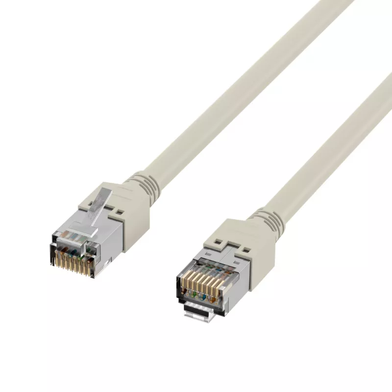 EFB Elektronik K8452.50 RJ45 komutacinis kabelis Cat.5e F/UTP LSZH, Draka UC300 TM11, 4x2 x AWG26/7, auksuoti kontaktai, 50 m, pilkas