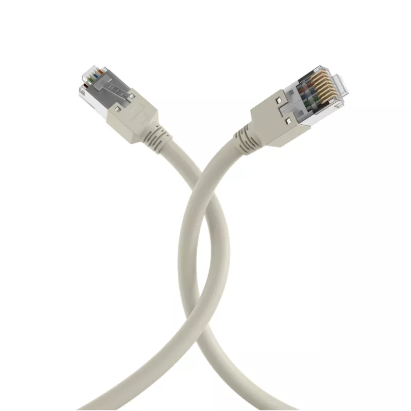 EFB Elektronik K8452.50 RJ45 komutacinis kabelis Cat.5e F/UTP LSZH, Draka UC300 TM11, 4x2 x AWG26/7, auksuoti kontaktai, 50 m, pilkas