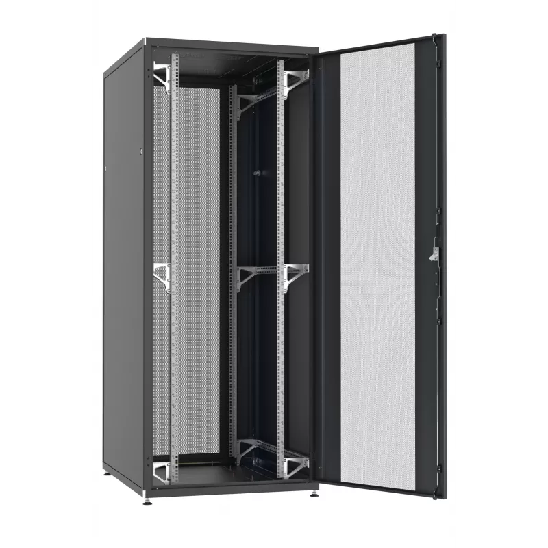 EFB PRO 33U 800x800 mm serverio spinta RAL9005 su perforuotomis priekinėmis ir galinėmis durimis