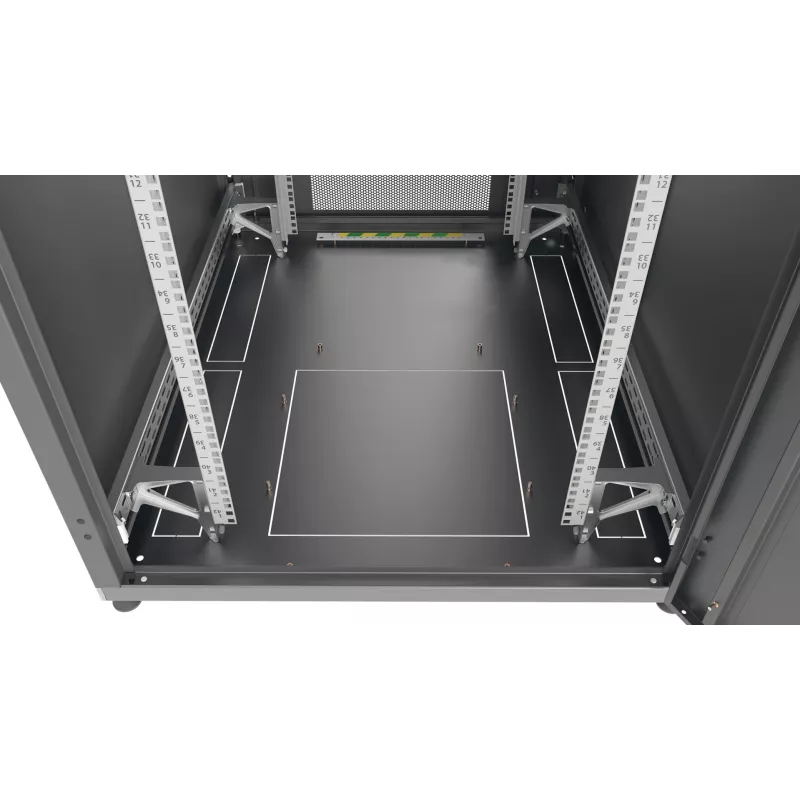 EFB PRO 33U 800x800 mm serverio spinta RAL9005 su perforuotomis priekinėmis ir galinėmis durimis
