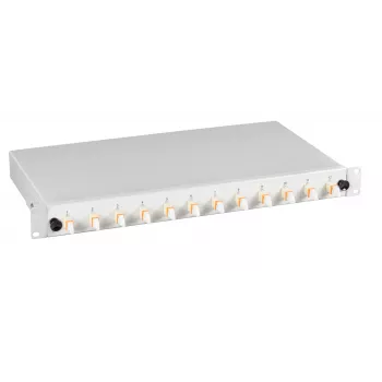 EFB Elektronik BA71533.24 24 prievadų E2000/APC vienmodis 1U stelažinis šviesolaidžio sujungimo dėžutė su pigtails, OS2