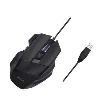 LogiLink ID0202 ergonominė vertikali optinė pelė, 7 mygtukai, USB laidinė, dešinei rankai, juoda