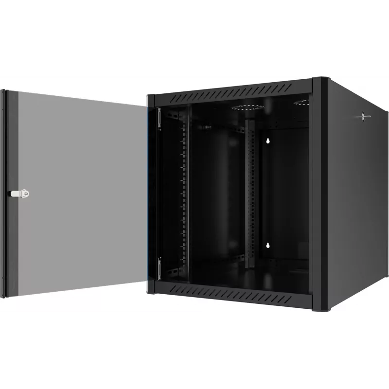 EFB Elektronik 19 colių sieninis spintos kabinetas 20U, 800 mm gylio, surinktas, RAL 9005 juodas