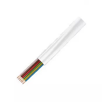 LogiLink CM06W plokščias telefono kabelis, 6 laidų CCA, 6x 0,12 mm, baltas, 100 m ritė