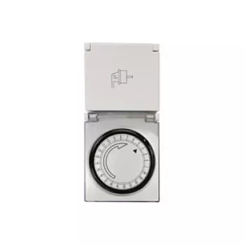LogiLink ET0006 lauko mechaninis laikmatis, IP44, 3680 W, 16 A, dienos programa, 96 segmentai, 15 minučių intervalai, Schuko, juoda/pilka