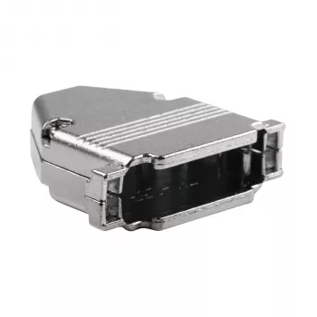 EFB Elektronik 29432.1V2 pilno metalo gaubtas E-GP25G su kabelio įtempimo apsauga, D-Sub 25 kontaktų, EMI/RFI ekranuotas, cinko lydinys, sidabrinis