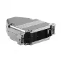 EFB Elektronik 29432.1V2 pilno metalo gaubtas E-GP25G su kabelio įtempimo apsauga, D-Sub 25 kontaktų, EMI/RFI ekranuotas, cinko lydinys, sidabrinis