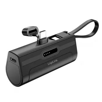 LogiLink Mobile Power Bank, LiPo, 4500 mAh, įmontuotu USB-C kištuku, juoda