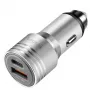 LogiLink USB automobilinis įkroviklis, 2 prievadai, 20W greitas įkrovimas, sidabrinis