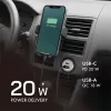 LogiLink USB automobilinis įkroviklis, 2 prievadai, 20W greitas įkrovimas, sidabrinis