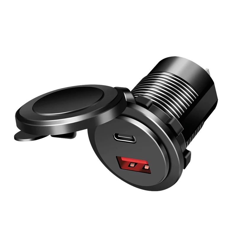 LogiLink PA0330 įmontuojamas automobilio USB įkroviklis, USB-A + USB-C, 60 W, Power Delivery, juodas
