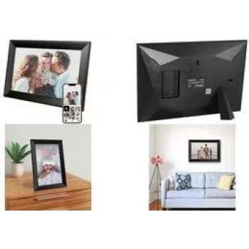 LogiLink skaitmeninis foto rėmelis 10,1 colio IPS jutiklinis ekranas su Wi-Fi ir Uhale programa, juodos spalvos