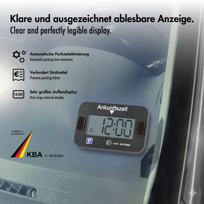 LogiLink elektroninis parkavimo diskas, KBA sertifikuotas, juodas