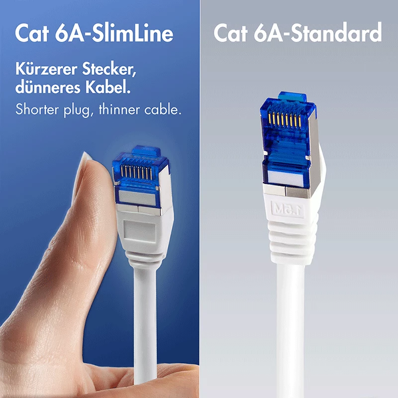 LogiLink Cat.6A Slim S/FTP LSZH Patch Laidas, baltas, 5m, SlimLine