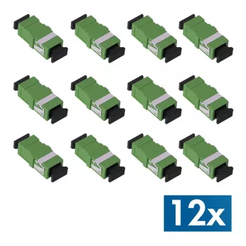 LogiLink FA01SC8 SC Simplex APC šviesolaidžio adapteris, be flanšo, žalias, 12 vnt. pakuotė
