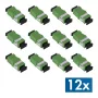 LogiLink FA01SC8 SC Simplex APC šviesolaidžio adapteris, be flanšo, žalias, 12 vnt. pakuotė