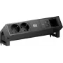 Bachmann DESK2 stalinis maitinimo modulis 2x Schuko 1x USB-C 45W PD 0,2m GST18i3 juodas RAL9005