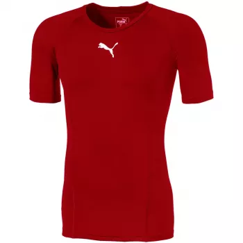 Puma LIGA Baselayer trumpomis rankovėmis vyriški marškinėliai raudoni, L dydis