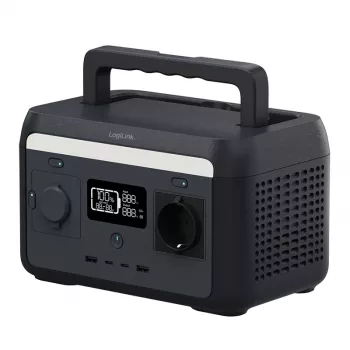 LogiLink nešiojamoji elektrinė stotelė 300W LiFePO4 baterija, 288Wh gryno sinuso, 60W USB-C PD, QC3.0, paruošta saulės energijai