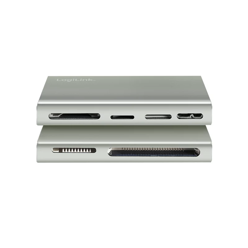 LogiLink USB 3.2 Gen1 5-in-1 kortelių skaitytuvas, metalinis korpusas, sidabrinis