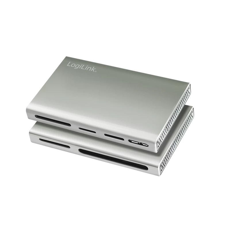 LogiLink USB 3.2 Gen1 5-in-1 kortelių skaitytuvas, metalinis korpusas, sidabrinis