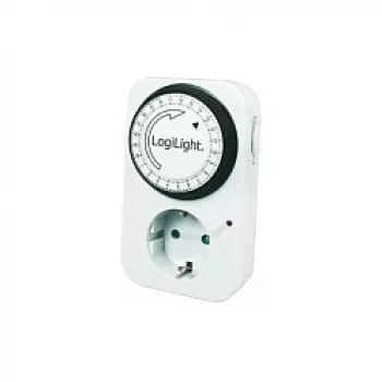 LogiLink mechaninis laikmačio jungiklis ET0001, kasdienis programuojamas, 16A/3680W, 230V, F tipo Schuko, baltas