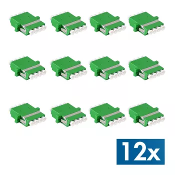 LogiLink LC Quad šviesolaidžio adapterių rinkinys, 12 vnt., žalias, su flanšu, SC Duplex Breakout