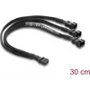 Delock Fan Splitter Cable 1 x 4-Pin PWM Female to 2 x 4-Pin PWM Male (3 Pins Wired on Second) Braided Sleeve 30 cm Black