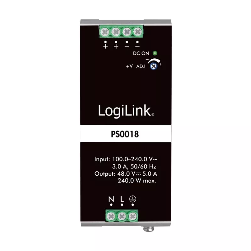 LogiLink Professional DIN Rail maitinimo šaltinis 240 W 48 V