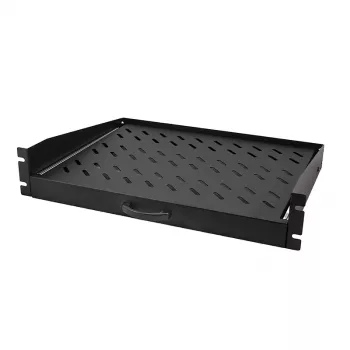 LogiLink 19 colių ištraukiama lentyna 2U, prailginama, 350 mm gylio, 30 kg apkrova, juoda