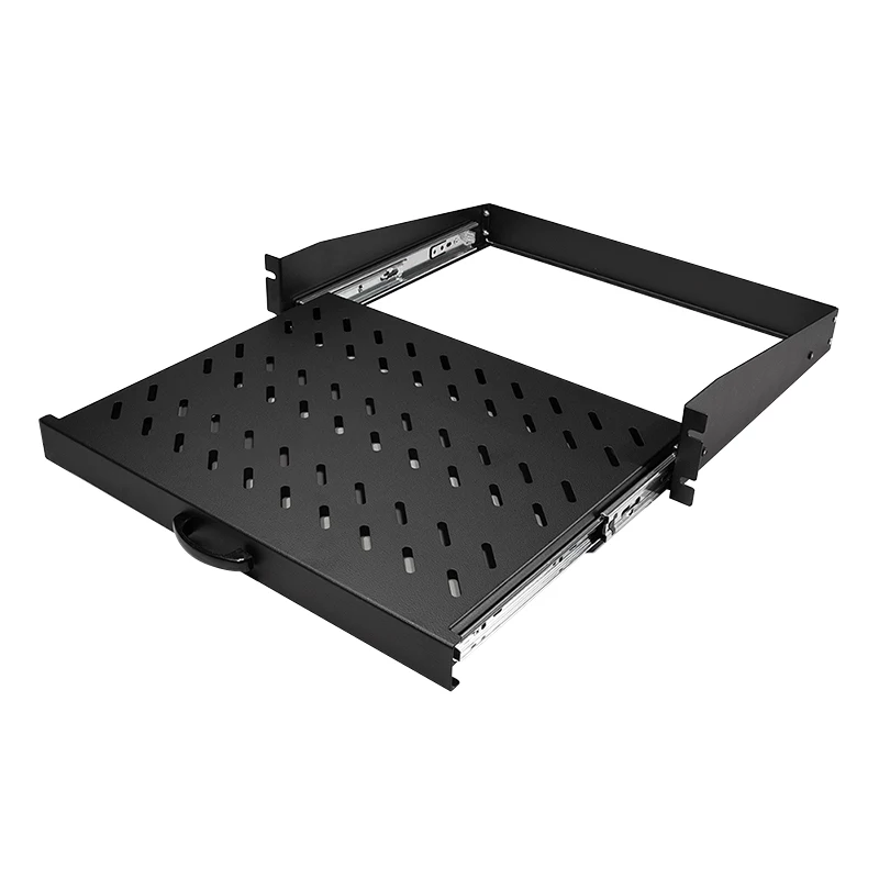 LogiLink 19 colių ištraukiama lentyna 2U, prailginama, 350 mm gylio, 30 kg apkrova, juoda
