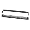 LogiLink Modular 24 prievadų Cat.6A Keystone skydelis, 19 colių/1U, juodas, EconLine