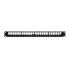 LogiLink Modular 24 prievadų Cat.6A Keystone skydelis, 19 colių/1U, juodas, EconLine
