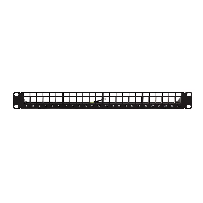 LogiLink Modular 24 prievadų Cat.6A Keystone skydelis, 19 colių/1U, juodas, EconLine