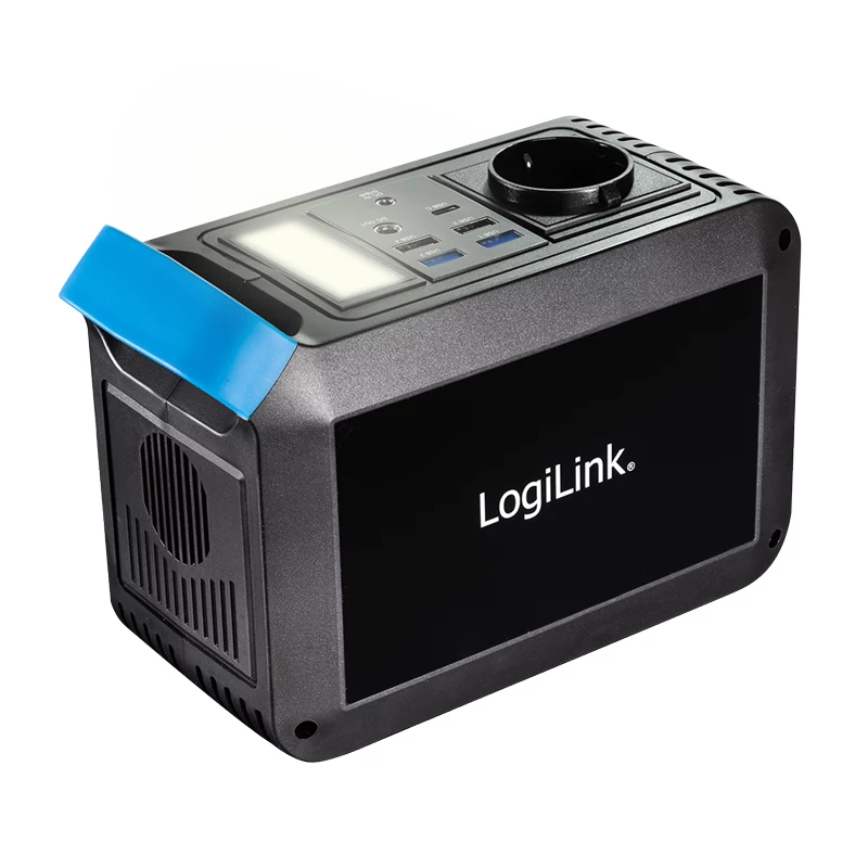 LogiLink nešiojama elektrinė stotis 200W, 148Wh Li-ion, gryno sinusoidės, USB-C PD 45W, LED šviesa