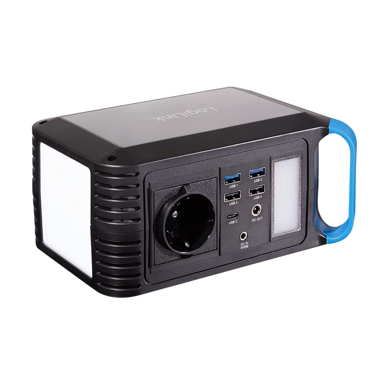 LogiLink nešiojama elektrinė stotis 200W, 148Wh Li-ion, gryno sinusoidės, USB-C PD 45W, LED šviesa