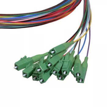 LogiLink Fiber Pigtail rinkinys 12 x LC/APC OS2 (G657.A1), 2m, spalvoti, žalia jungtis