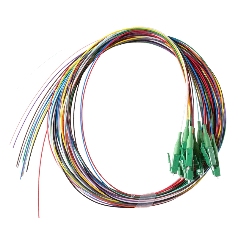 LogiLink Fiber Pigtail rinkinys 12 x LC/APC OS2 (G657.A1), 2m, spalvoti, žalia jungtis