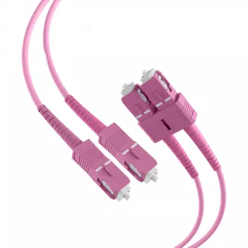 EFB Elektronik O0318.1-1.2 SC Duplex OM4 daugiamodis šviesolaidžio trumpiklis, 1m, violetinis, LSZH