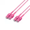EFB Elektronik O0318.1-1.2 SC Duplex OM4 daugiamodis šviesolaidžio trumpiklis, 1m, violetinis, LSZH