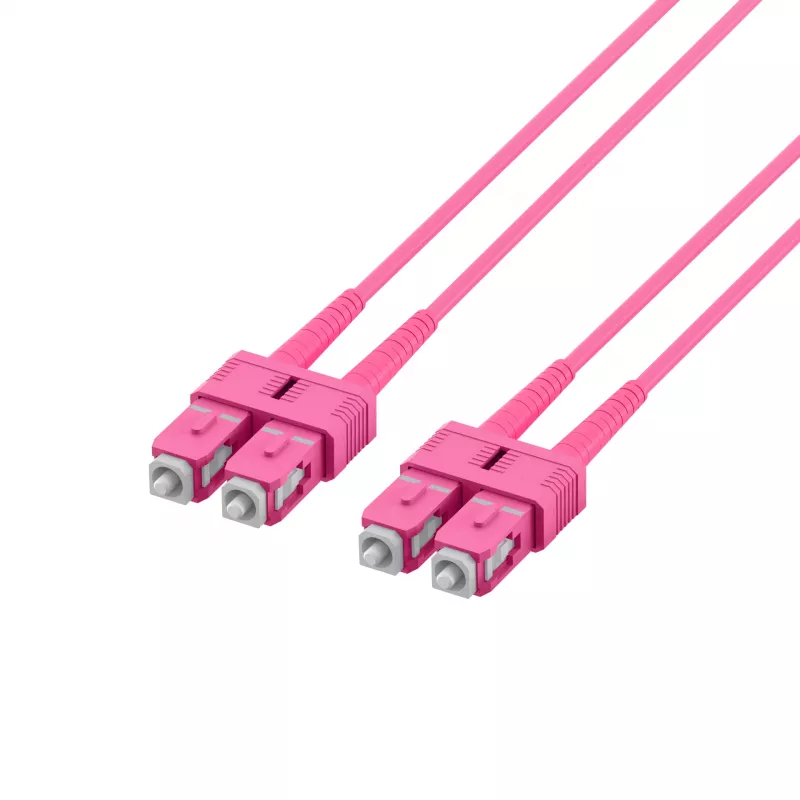 EFB Elektronik O0318.1-1.2 SC Duplex OM4 daugiamodis šviesolaidžio trumpiklis, 1m, violetinis, LSZH