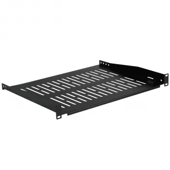 EFB Elektronik 19 inch 1U fiksuota lentyna stelažui, 350 mm gylio, 10 kg apkrova, juoda RAL 9005